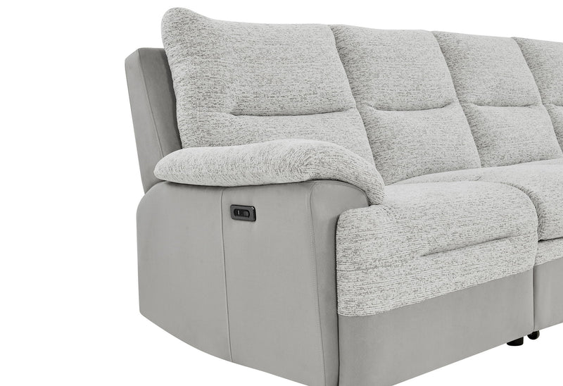U3822 - Sectional With Pull Out Bed And USB - Light Gray