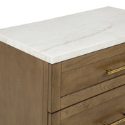 Devonshire - Nightstand With Marble Top And USB Port - Cognac - Furniture Source (IA) 