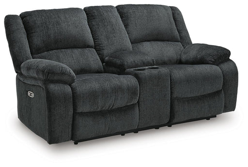 Draycoll Power Reclining Loveseat with Console - Furniture Source (IA) 