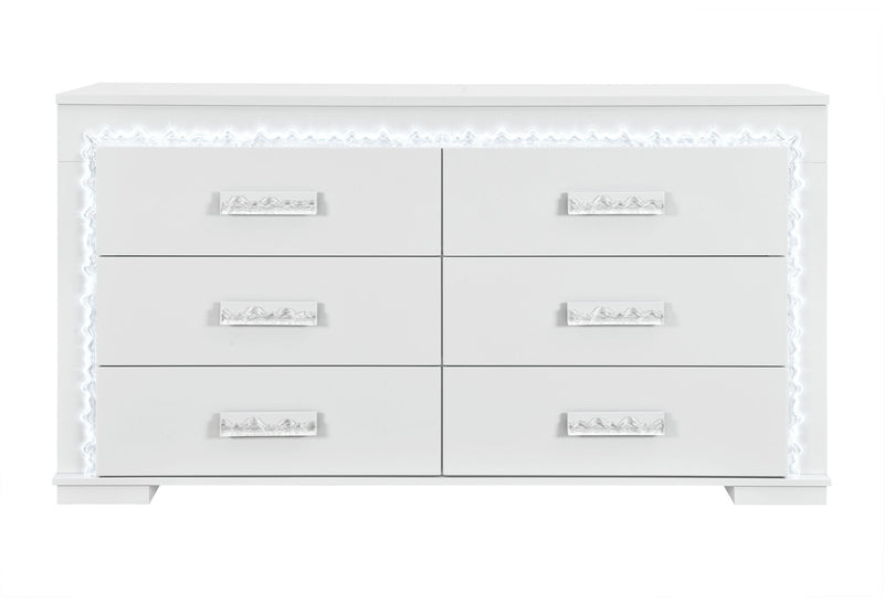 Naomi - 5 Piece King Bedroom Set - Silver
