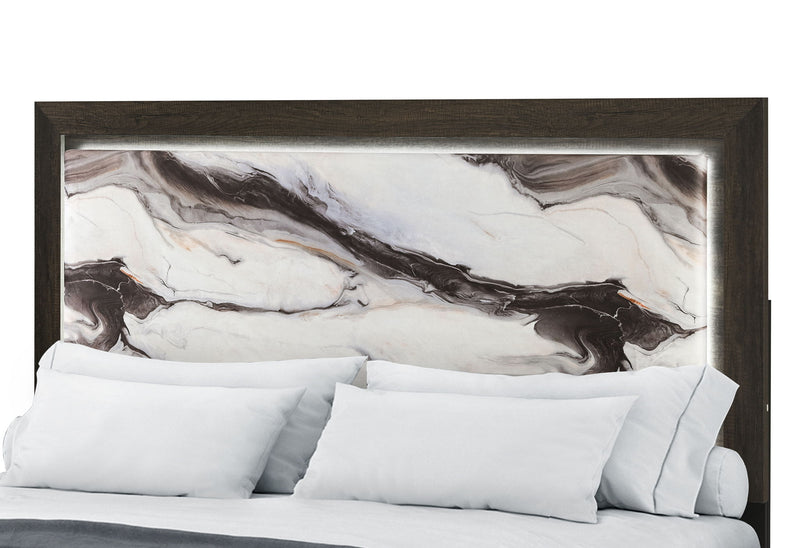 Harmony - Full Bed With LED - Dark Brown