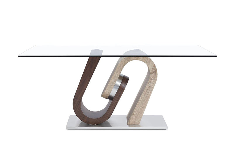 D4126N - 7 Piece Dining Room Set (Dining Table And 6 Dining Chairs) - Light Brown / Oak / Silver