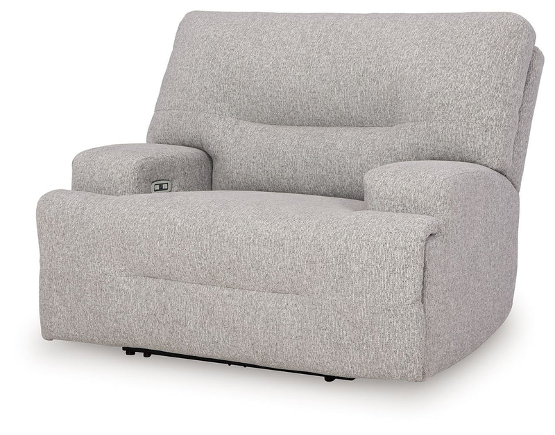 Acklen Place - 4 Pc. - 3-Piece Power Reclining Sectional Sofa With Raf Chaise, Wide Seat Power Recliner - Pewter