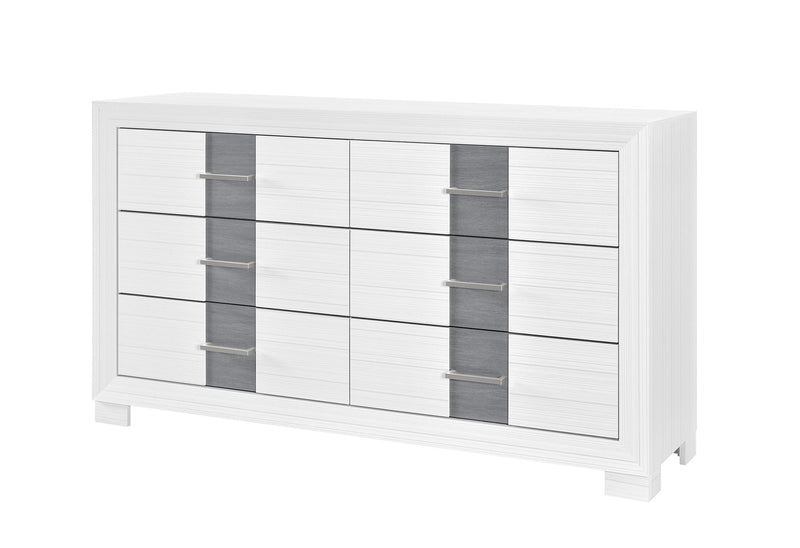 Optimus - 5 Piece Full Bedroom Set - White
