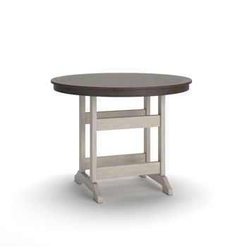 Vista Highlands - Round Counter Table With Umbrella Option - Brown / White - Furniture Source (IA) 