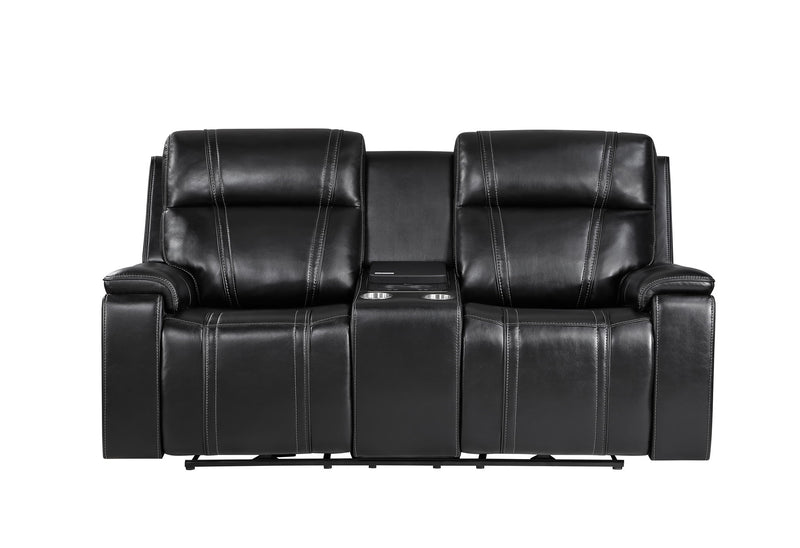 U8880 - 3 Piece Living Room Set (Power Reclining Sofa / Power Console Reclining Loveseat / Power Recliner) - Black