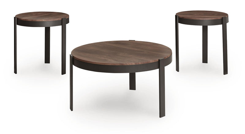 Horizon Hills - Occasional Table Set (Set of 3) - Brown / Black