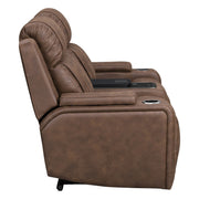 Carrow - Loveseat With Power Headrest, Footrest & Cooler, Massage, Stereo - Brown - Furniture Source (IA) 