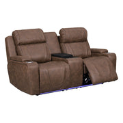 Carrow - Loveseat With Power Headrest, Footrest & Cooler, Massage, Stereo - Brown - Furniture Source (IA) 