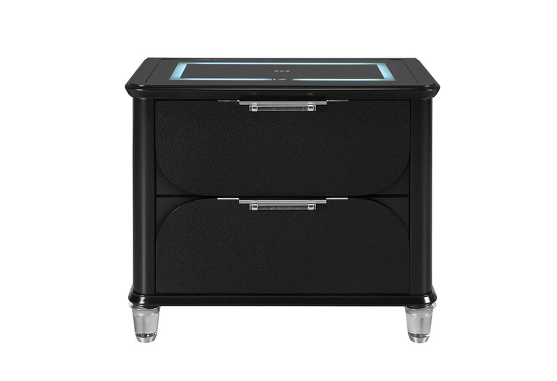 Lando - 5 Piece Queen Bedroom Set (Bed, Dresser & Mirror, Nightstand, Chest) - Black