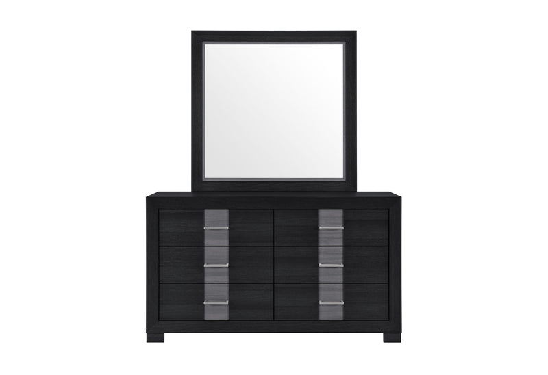 Optimus - 4 Piece Bedroom Set (Queen Bed, Dresser, Mirror, Nightstand) - Black
