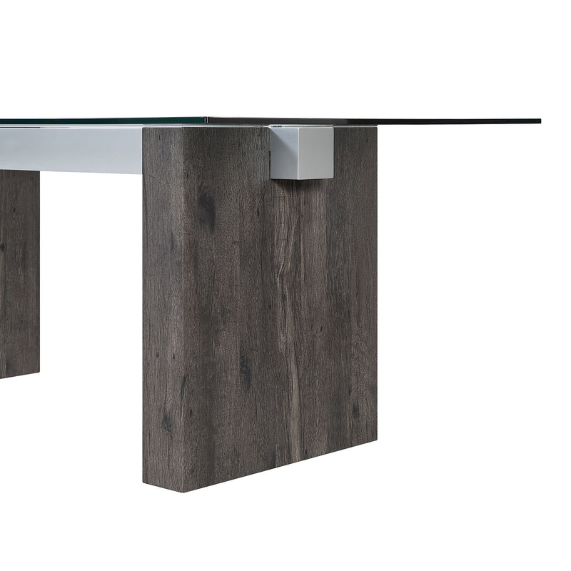 D4238 - Dining Table - Clear / Dark Brown