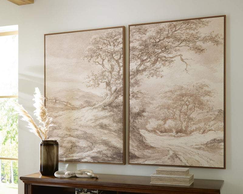 Stormish - Wall Art Set (Set of 2) - Beige / Brown