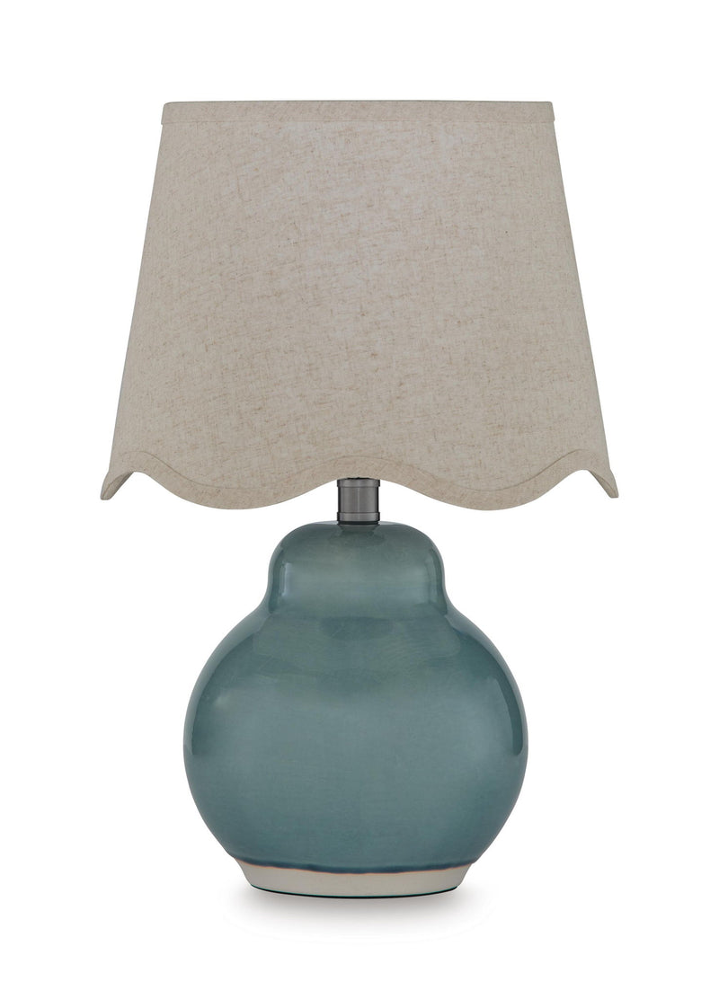 Byronburg - Ceramic Table Lamp - Blue / Beige
