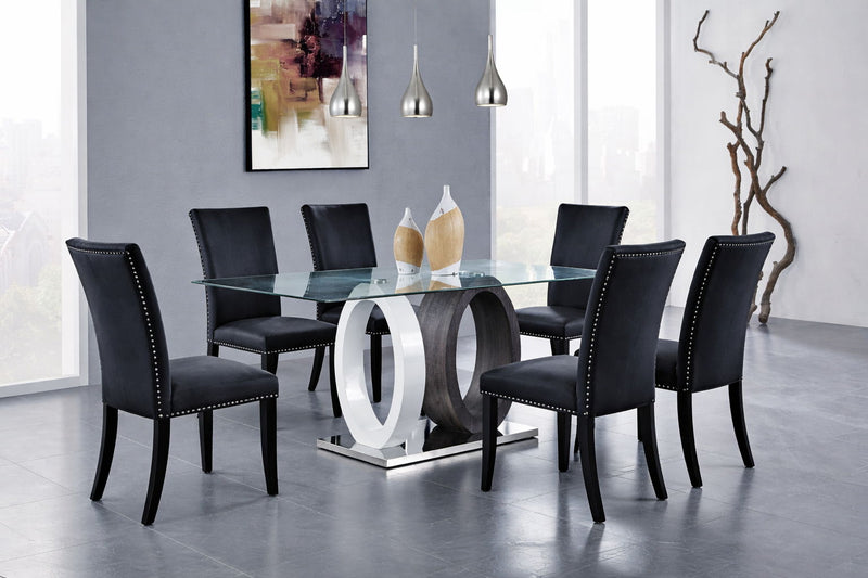 D1628 - 7 Piece Dining Room Set (Dining Table And 6 D03 Dining Chairs) - Black