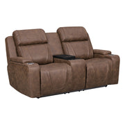 Carrow - Loveseat With Power Headrest, Footrest & Cooler, Massage, Stereo - Brown - Furniture Source (IA) 
