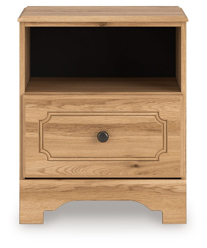 Aleaport - One Drawer Night Stand - Warm Brown