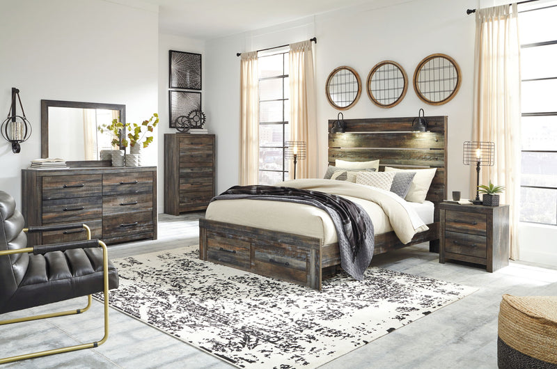 Drystan - Two Drawer Night Stand - Brown / Beige