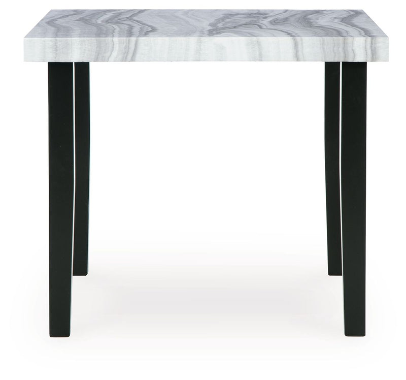 Mervannie - Square Dining Room Counter Table - Gray / Black