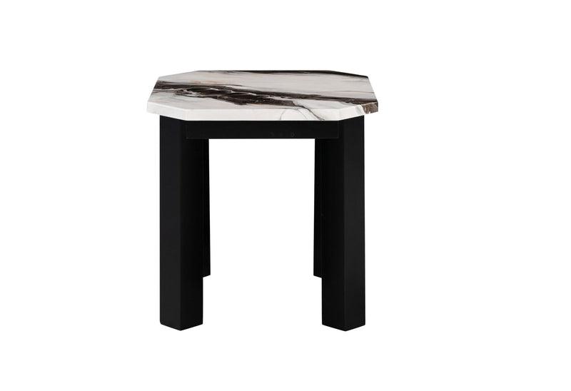 T06 - Coffee Table With 2 End Tables - Black / White