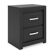 Stabotta - Two Drawer Night Stand - Black - Furniture Source (IA) 