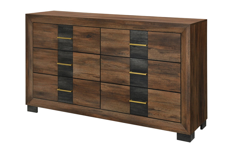Optimus - 5 Piece Full Bedroom Set - Black / Brown