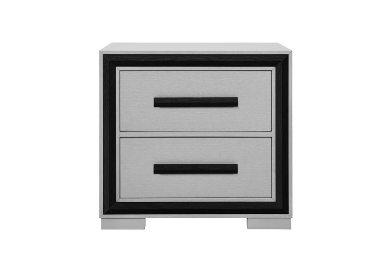 Amelia - 4 Piece Queen Bedroom Set (Queen Bed With LED, Dresser, Mirror And Nightstand) - Black / Gray