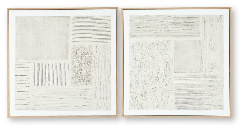 Andorfield - Wall Art Set (Set of 2) - Beige / Black / White