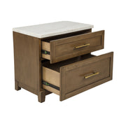 Devonshire - Nightstand With Marble Top And USB Port - Cognac - Furniture Source (IA) 