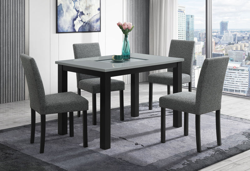 D8112 - 5 Piece Dining Room Set (Dining Table With 4 Dining Chairs) - Dark Gray