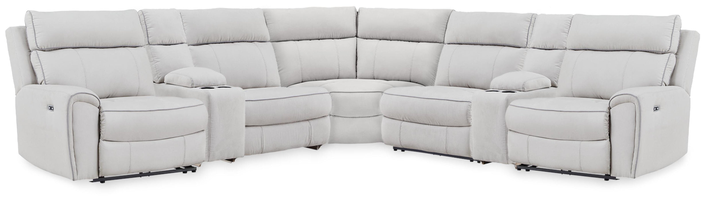 Social Pointe Reclining Sectional with Storage Consoles - Furniture Source (IA) 