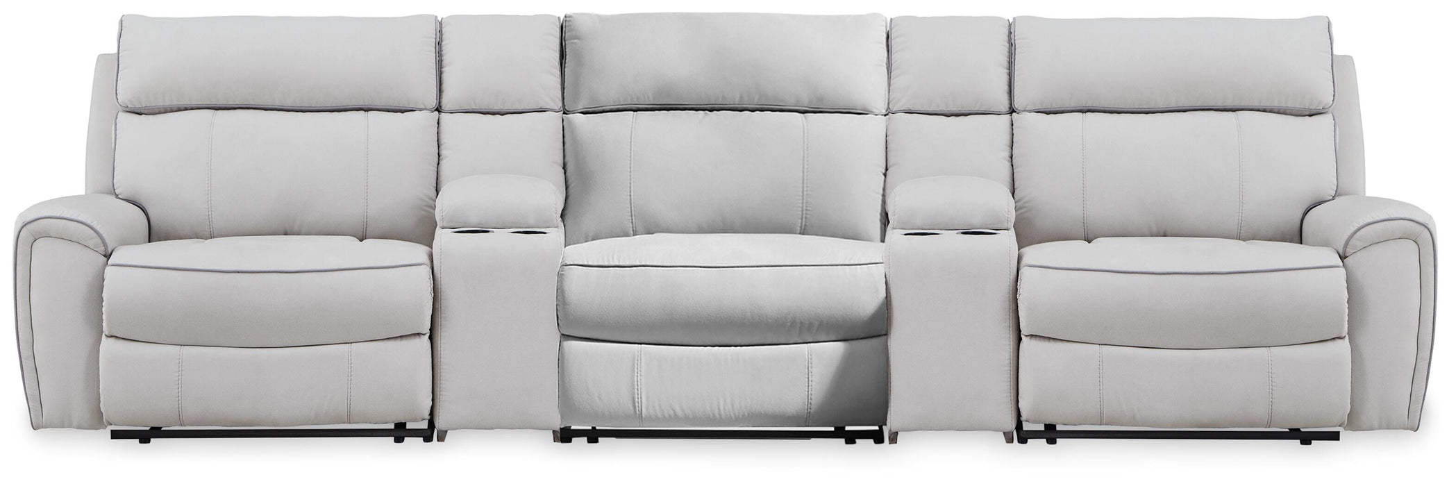 Social Pointe Reclining Sectional with Storage Consoles - Furniture Source (IA) 