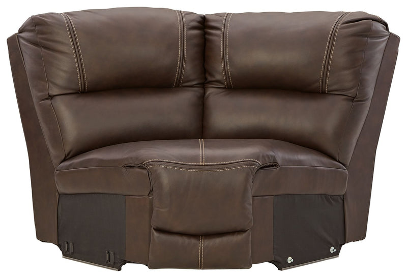 Dunleith - 9-Piece Power Reclining Sectional - Chocolate