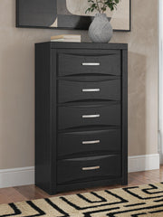 Stabotta - Five Drawer Chest - Black - Furniture Source (IA) 