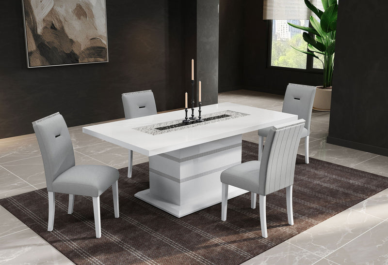 Monaco - 7 Piece Dining Room Set (Dining Table And 6 Dining Chairs) - White