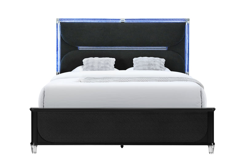 Lando - 5 Piece Queen Bedroom Set (Bed, Dresser & Mirror, Nightstand, Chest) - Black