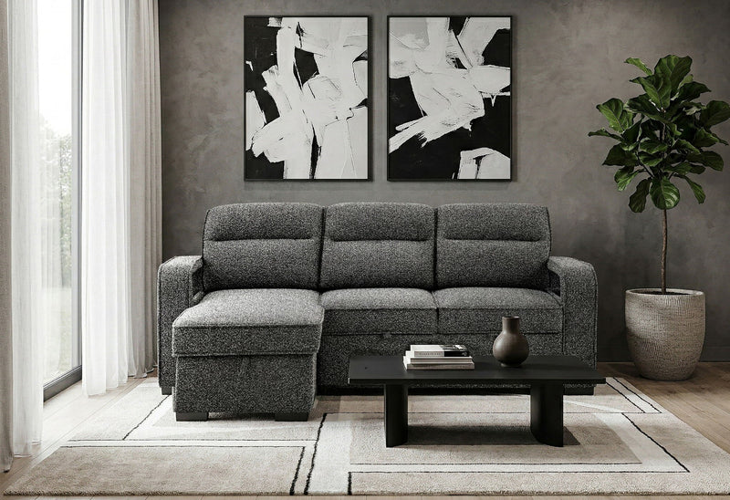 U2601 - Reversible Sofa Bed With Drop Down Table And Speaker - Dark Gray