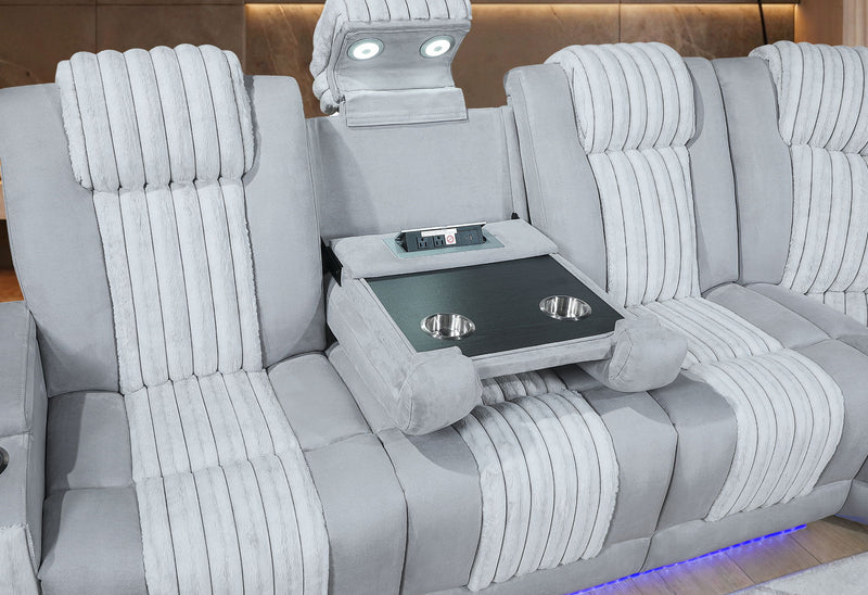 U8000 - P2 Sectional With LED - Light Gray