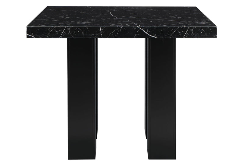 D04 - 7 Piece Dining Room Set (Black Bar Table And 6 Bar Stools) - Black