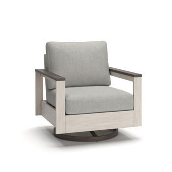 Vista Highlands - Swivel Lounge With Cushion - Brown / White - Furniture Source (IA) 