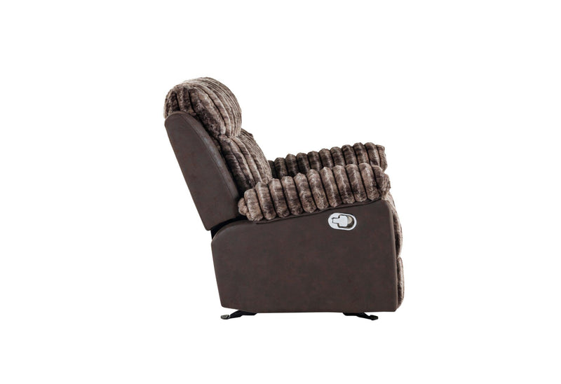 U6028 - 3 Piece Living Room Set (Reclining Sofa / Console Reclining Loveseat / Glider Recliner) - Brown