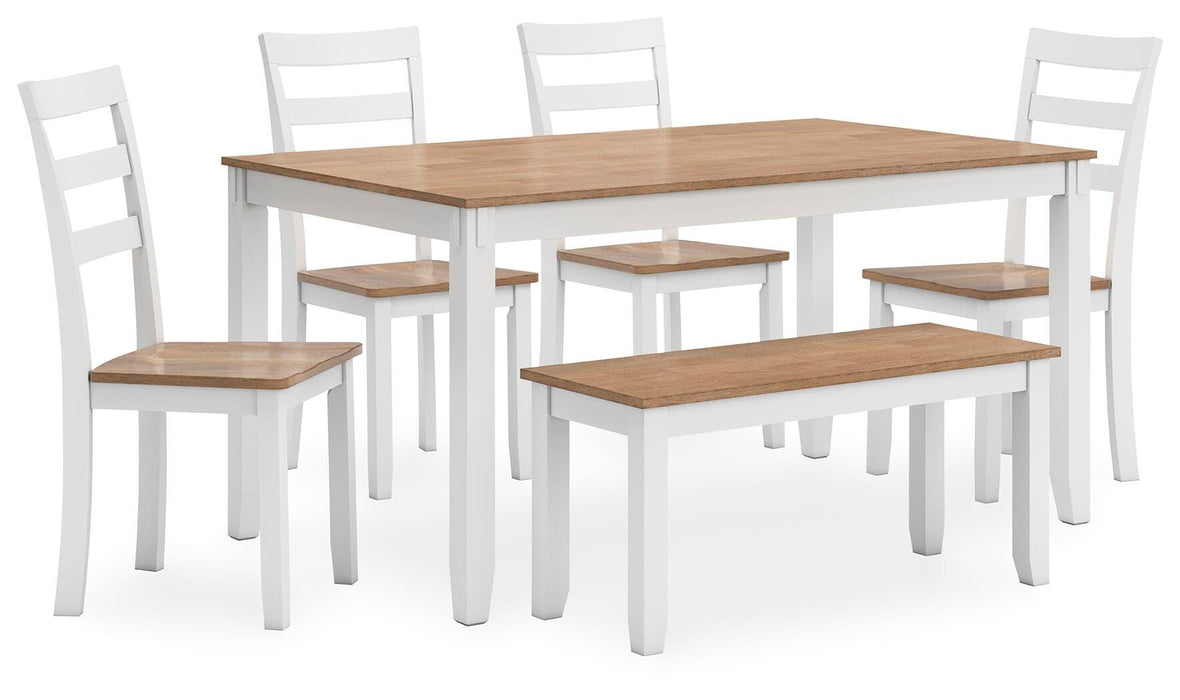 Gesthaven Dining Table with 4 Chairs and Bench (Set of 6) - Furniture Source (IA) 