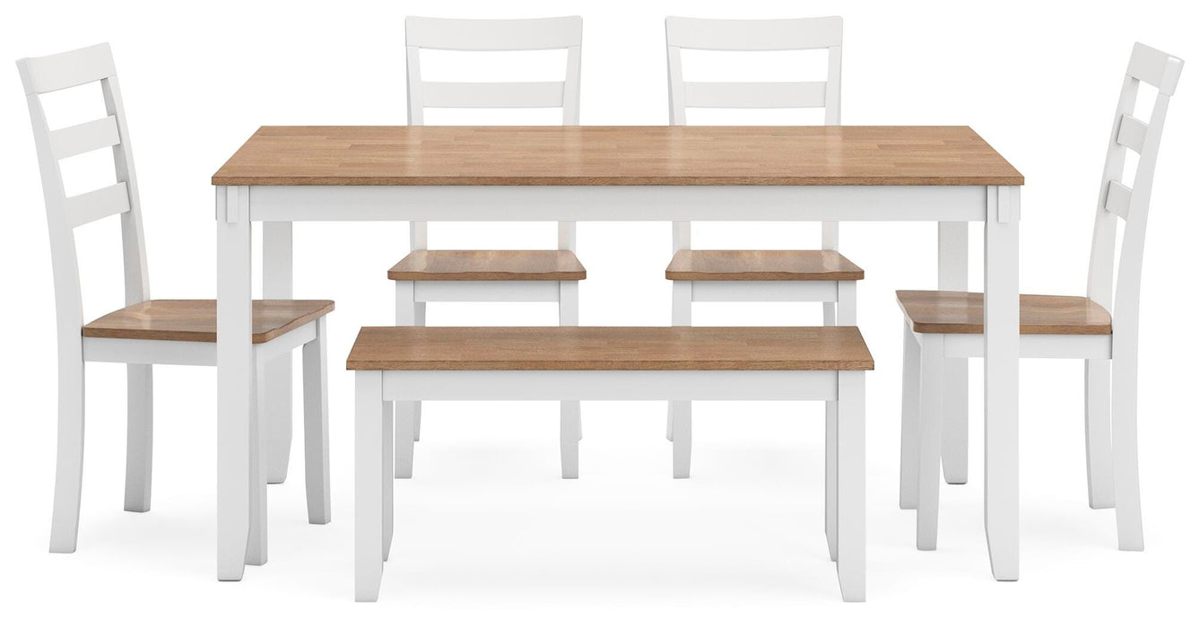 Gesthaven Dining Table with 4 Chairs and Bench (Set of 6) - Furniture Source (IA) 