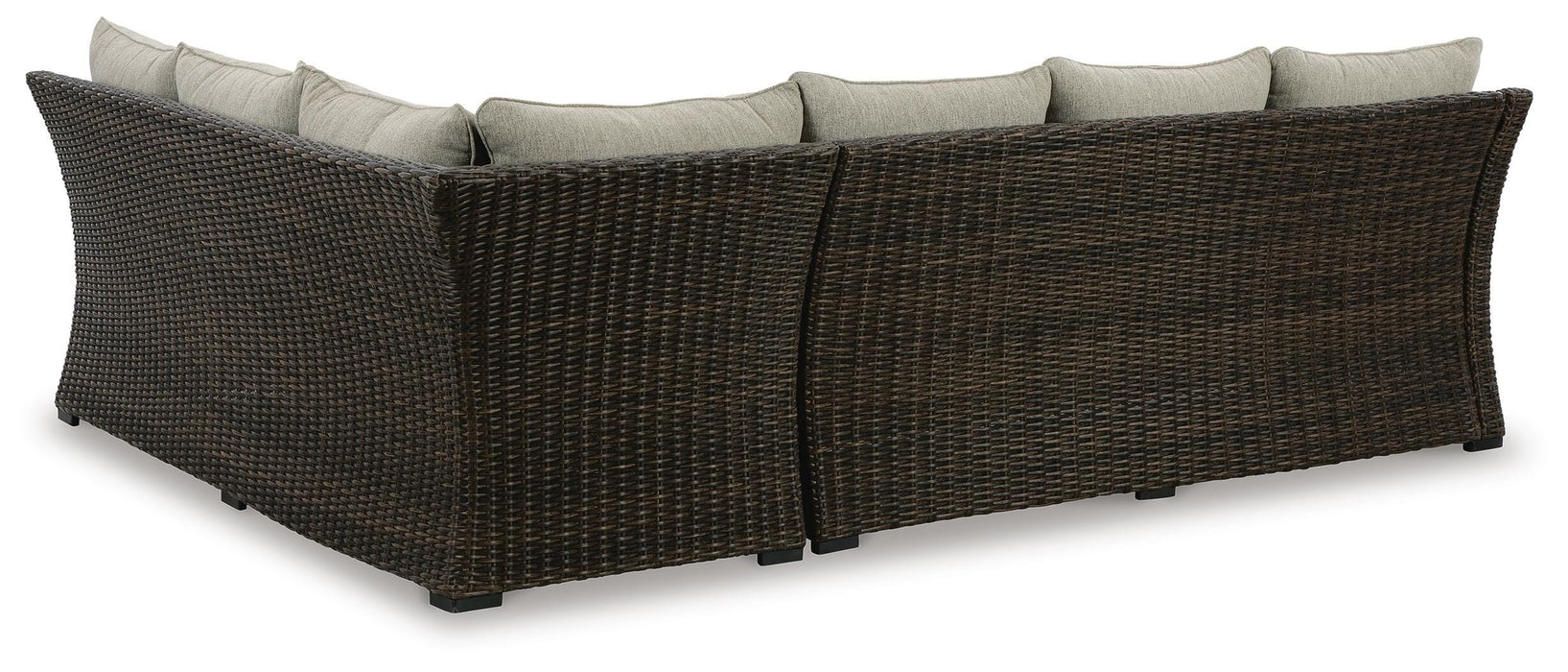 Brook Ranch Outdoor Sofa Sectional/Bench with Cushion (Set of 3) - Furniture Source (IA) 