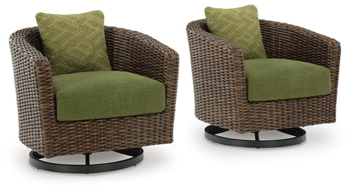 Horizon Hall Outdoor Swivel Lounge Chair with Cushion - Furniture Source (IA) 