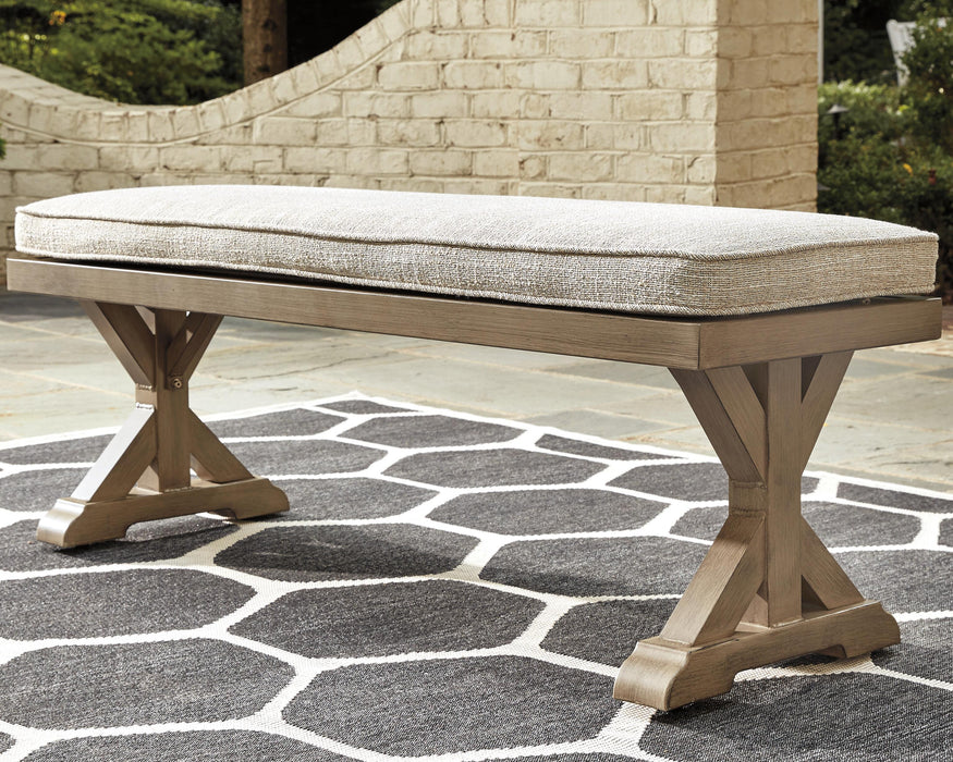 Beachcroft Outdoor Bench with Cushion - Furniture Source (IA) 
