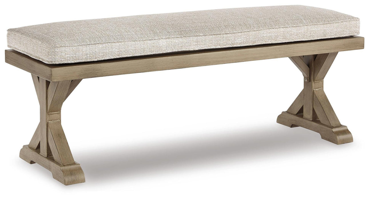 Beachcroft Outdoor Bench with Cushion - Furniture Source (IA) 