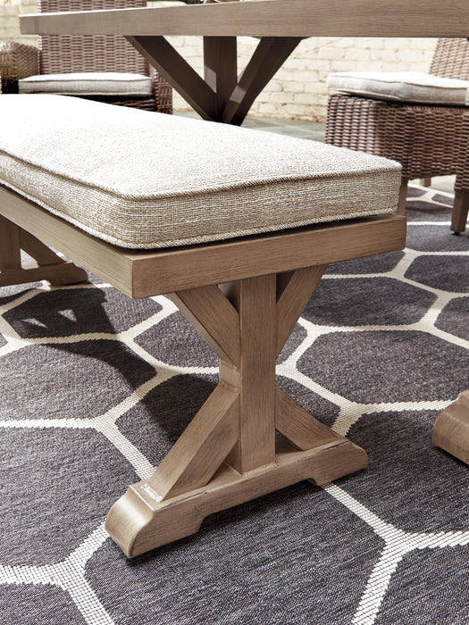 Beachcroft Outdoor Bench with Cushion - Furniture Source (IA) 