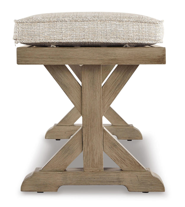 Beachcroft Outdoor Bench with Cushion - Furniture Source (IA) 