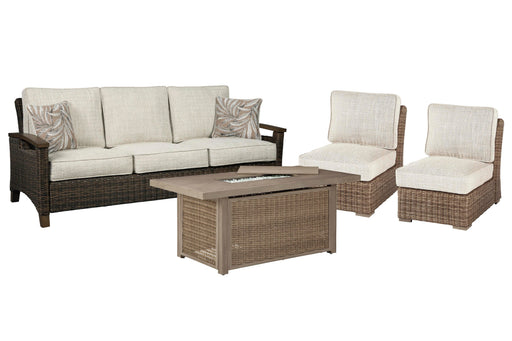Beachcroft Outdoor Sofa, Lounge Chairs and Fire Pit - Furniture Source (IA) 